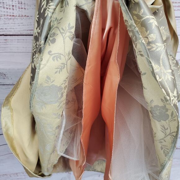 Jessica Mcclintock Formal Gold Ball Gown Sz 10 Tulle Layered Princess Maxi Dress - Picture 8 of 16